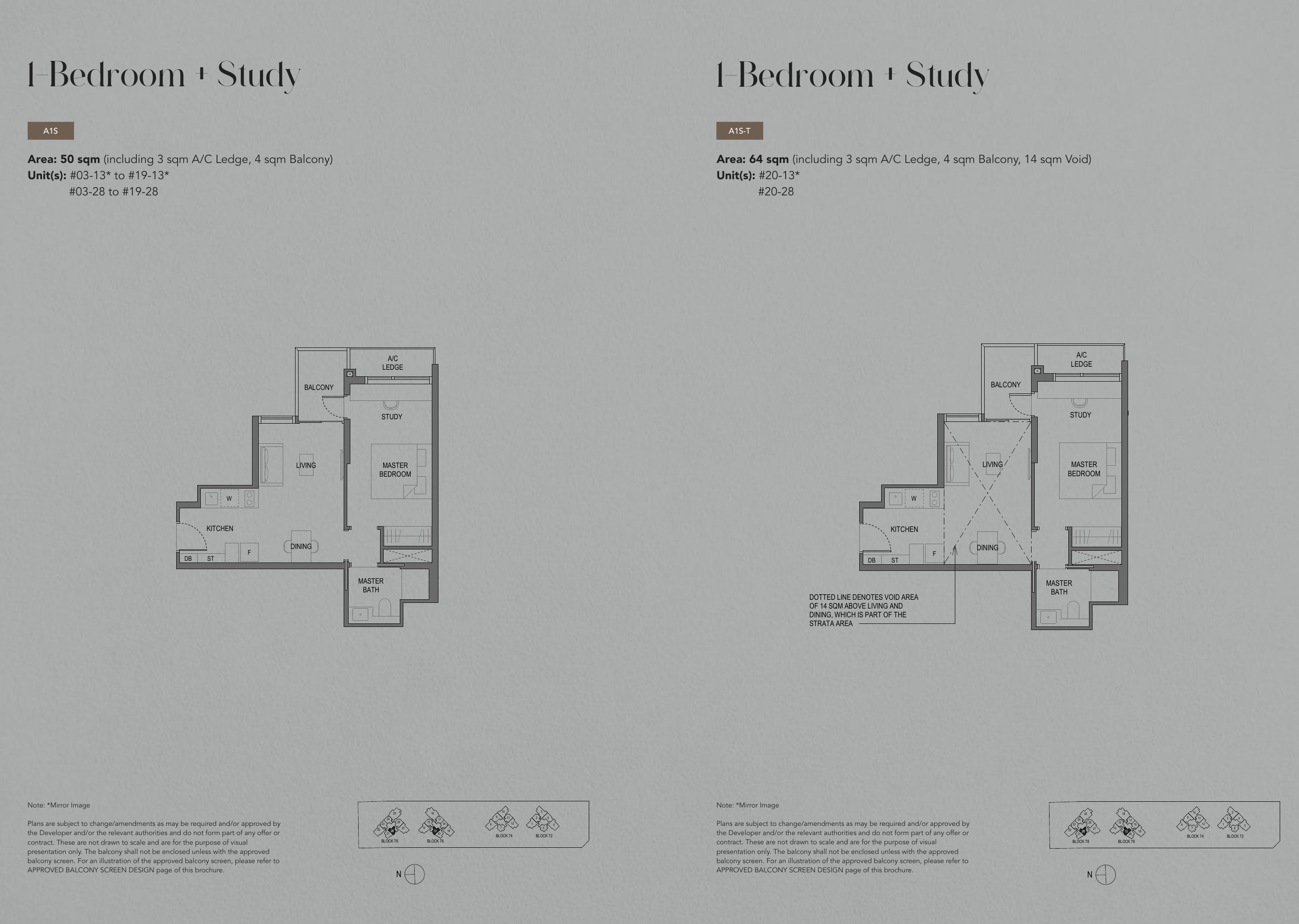 Sora 1 Bedroom + Study 1 Bedroom + Study floor plan